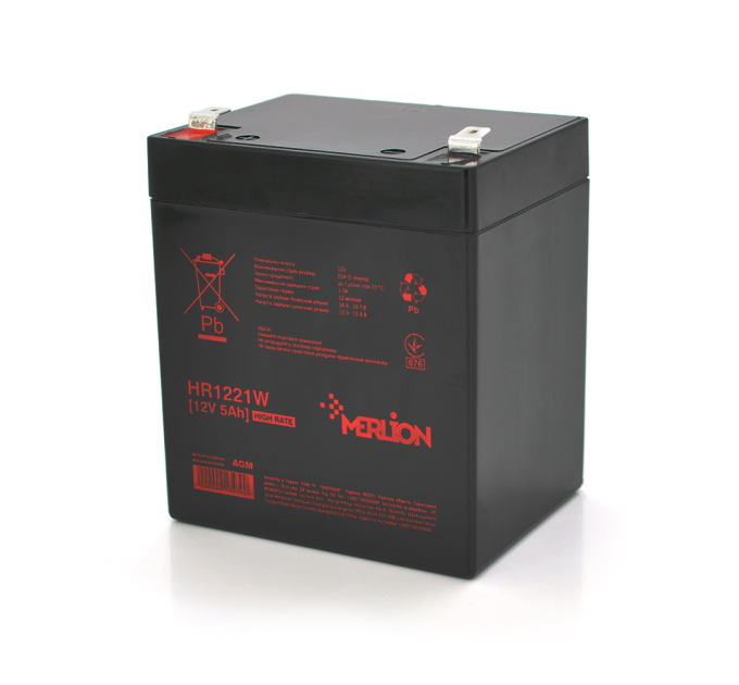 Акумуляторна батарея MERLION HR1221W, 12V 5Ah ( 90 х 70 х 100 (105) )