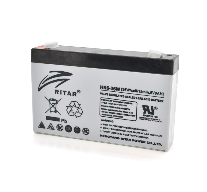 Акумуляторна батарея AGM RITAR HR6-36W, Gray Case, 6V 9.0Ah ( 151 х 34 х 94 (100 ) 1.35kg Q10