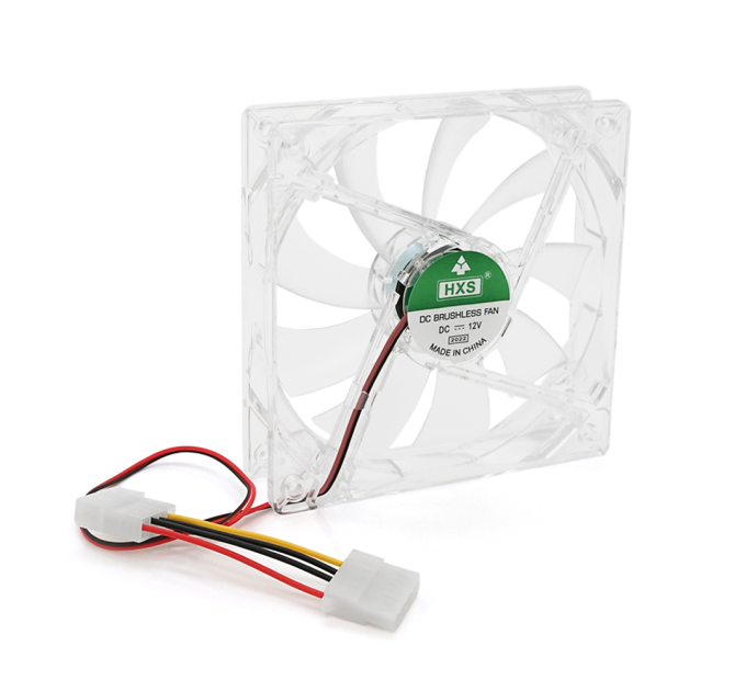 Кулер корпусний 12025 DC sleeve fan 4pin - 120*120*25мм, 12V / 0,15A, 1900об / хв, Yellow
