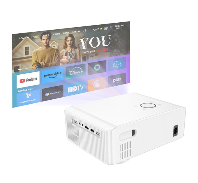 Проектор Hoco DT3, Android, 1080p, 370ANSI, Wi-Fi 2.4+5G, White, Box