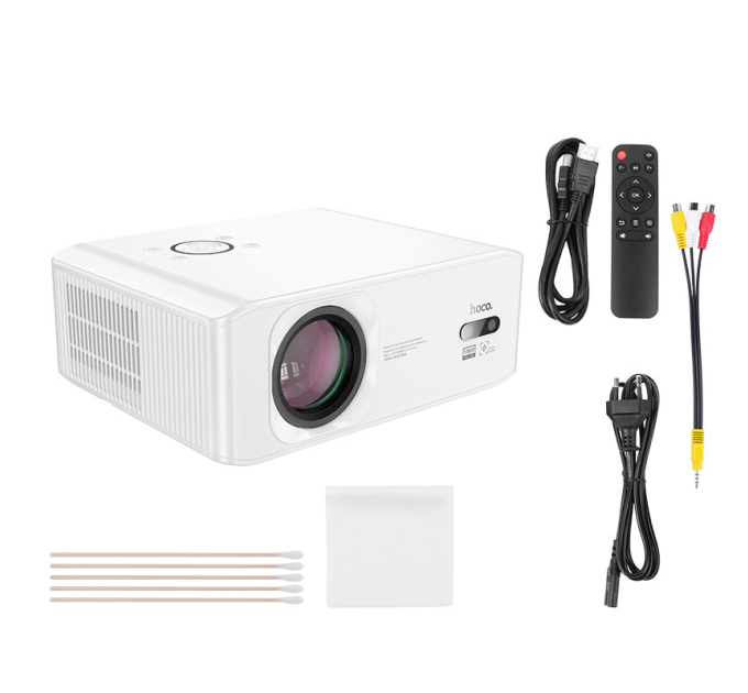 Проектор Hoco DT3, Android, 1080p, 370ANSI, Wi-Fi 2.4+5G, White, Box