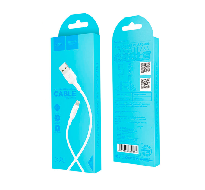 Кабель Hoco X25 Soarer, Lightning-USB, White, довжина 1м, BOX