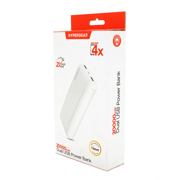PowerBank Hypergear 20000mAh Fast Charge , 2*USB, White, Q24