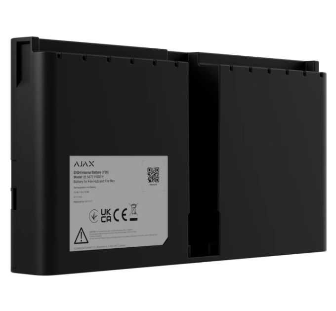 Li-ion батарея Ajax EN54 Internal Battery (72h), що перезаряджається, для EN54 Fire Hub і EN54 Fire ReX, Black