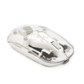 Миша бездротова JEDEL WD131P-BG, 800 / 1200 / 1600DPI, 2.4 GHz+Bluetooth 5.0, 3.7V 300mAh, Type-C заряджання. 109x60x32 мм. Transparent-White. Box