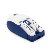 Миша бездротова JEDEL WD149, 1200 / 2400 / 3200DPI, 2.4 GHz+Bluetooth 5.0, 3.7V 500mAh, Type-C заряджання. 112x60x40 мм. White / Blue. Box