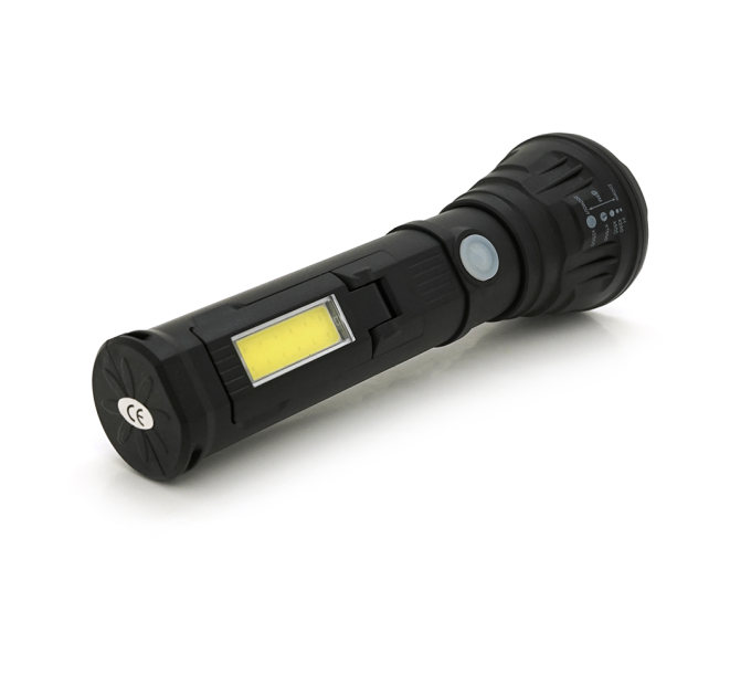 Ліхтарик ручний LATERNA JPL-2182A, 5W CREE Q5+COB, Zoom, 2+1 режим, вбудований акумулятор, IP40, 200х65х40. Blister