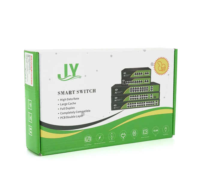 POE комутатор JY-1006B 4 POE 10 / 100 + 2 RJ45 10 / 100 + вбудований блок живлення 52V 1.38A