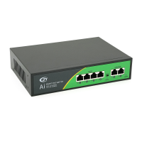 POE комутатор JY-1006B 4 POE 10 / 100 + 2 RJ45 10 / 100 + вбудований блок живлення 52V 1.38A
