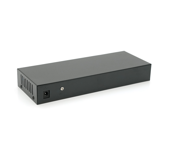 Комутатор POE 48V з 8 портами POE 100Мбіт + 2 порт Ethernet (UP-Link) 100Мбіт, корпус - метал, Black, БП в комплекті, Q18