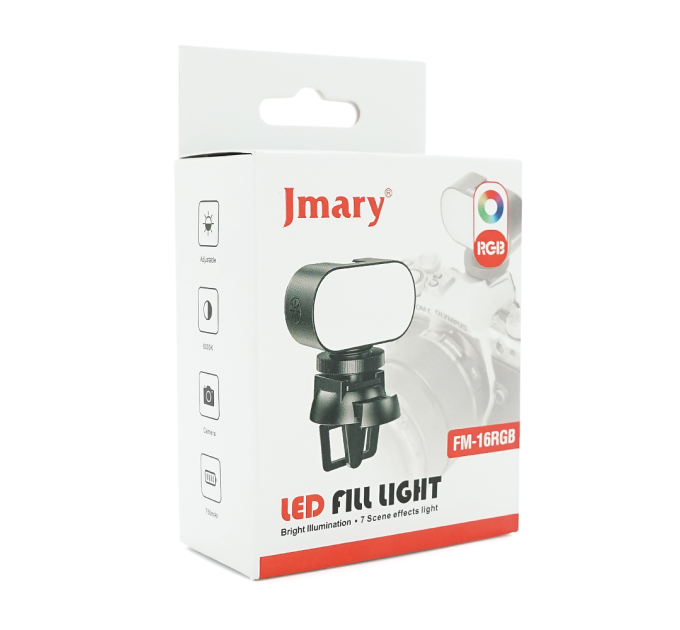 LED-лама Jmary FM-16RGB, 2 Вт, RGB 7 кольорів, вбудований акум 750mAh, 55x30x45мм, Box