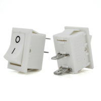 Перемикач ON-OFF KCD1-101, 250VAC / 6A, 2 контакта, White, Q200