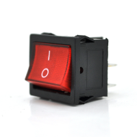 Перемикач ON-OFF KCD1-104, 250VAC / 6A, 4 контакти, RED, Q100
