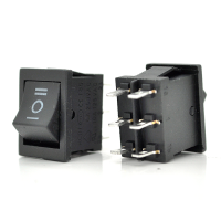 Перемикач ON-OFF KCD2-213, 250VAC / 6A, 6 контактів, Black, Q100