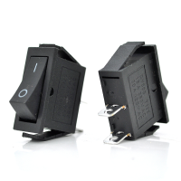 Перемикач ON-ON KCD3-102, 250VAC / 16A, 2 контакти, Black, Q100