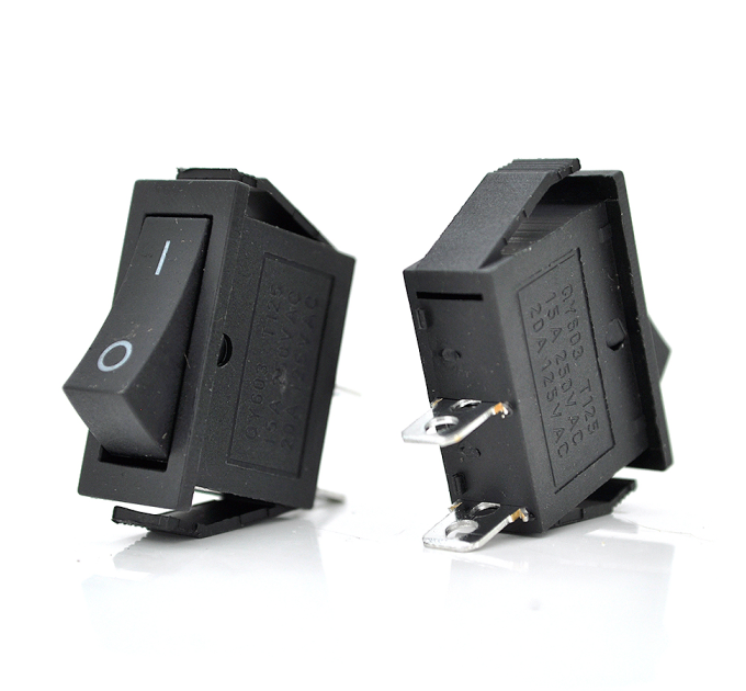 Перемикач ON-ON KCD3-102, 250VAC / 16A, 2 контакти, Black, Q100