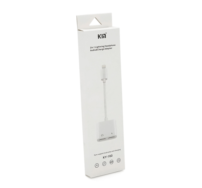 Перехідник KIN KY-160 Lighting(M) 2*Type(F), White, Box