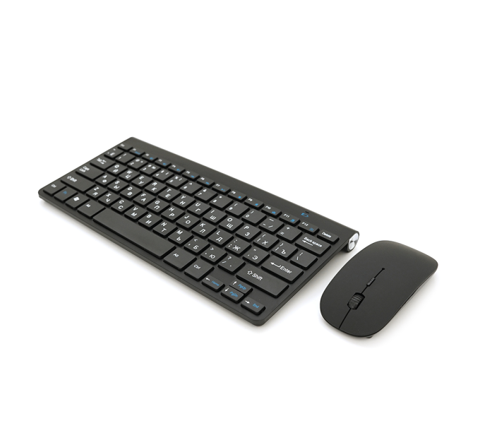 Комплект бездротовий KM908 (KB+Mouse), (Eng / Pyc), 2.4G, 78 клавіш, Black, Box