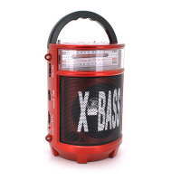 Радіоприймач New Kanon KN-608URT, FM радіо, Вхід microSD, USB, AUX, корпус пластмас, Black / Red, BOX