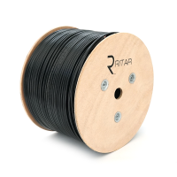 Кабель КНП UTP-cat.6 (4 * 2 * 0.54), Ritar, (CU), для зовн. робіт, 305м, Black, Corton BOX, Q1