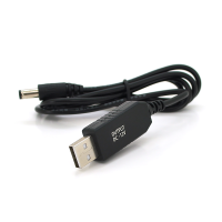 Кабель для роутера 5.5 / 2.5(5.5 / 2.1)mm(M)=> USB2.0 (Out:12V), 1м, Black, OEM