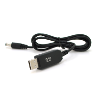 Кабель для роутера 5.5 / 2.5(5.5 / 2.1)mm(M)=> USB2.0 (Out:9V), 1м, Black, OEM