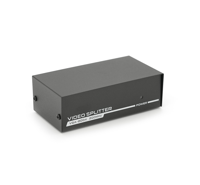 Активний спліттер VGA сигналу KV-FJ1504A (VGA2004) 150MHz 4 Port, DC5V / 2A, Black