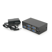 Активний спліттер VGA сигналу KV-FJ1504A (VGA2004) 150MHz 4 Port, DC5V / 2A, Black