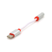 Перехідник KY-201 Type-C(M) / Jack 3.5mm(F), 5см, White / Black, Box