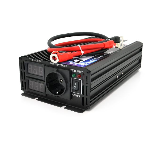 Інвертор напруги DA-3000Q (DC:1500W), 12 / 220V з апроксимованою синусоїдою, 1Shuko, клемні дроти, Q6