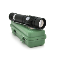Ліхтар ручний PIPO KY-T6, 1LED T6, 3W, 3 режими, ZOOM, 18650 / 2800mAh, Black, IP44, USB-microUSB, 125х28х25мм, BOX