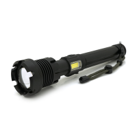 Ліхтар ручний Voltronic XHP90.2, 1LED XHP110, 72W, бічний світлодіод, 7 режими, ZOOM, 2х18650 / без Акб, Black, IP40, кабель USB-micro, 260х60х35мм, BOX