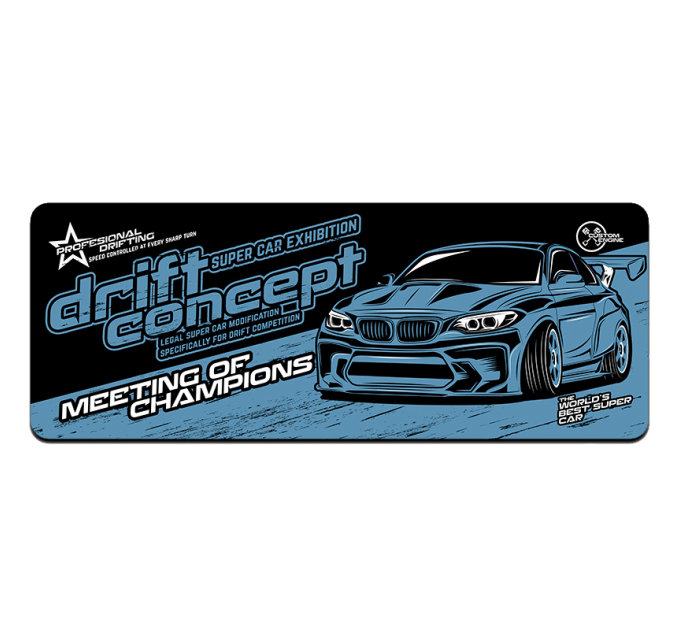 Килимок 300*700 тканинний Drift concept з бічним прошивкою, товщина 2 мм, Dark blue, Пакет