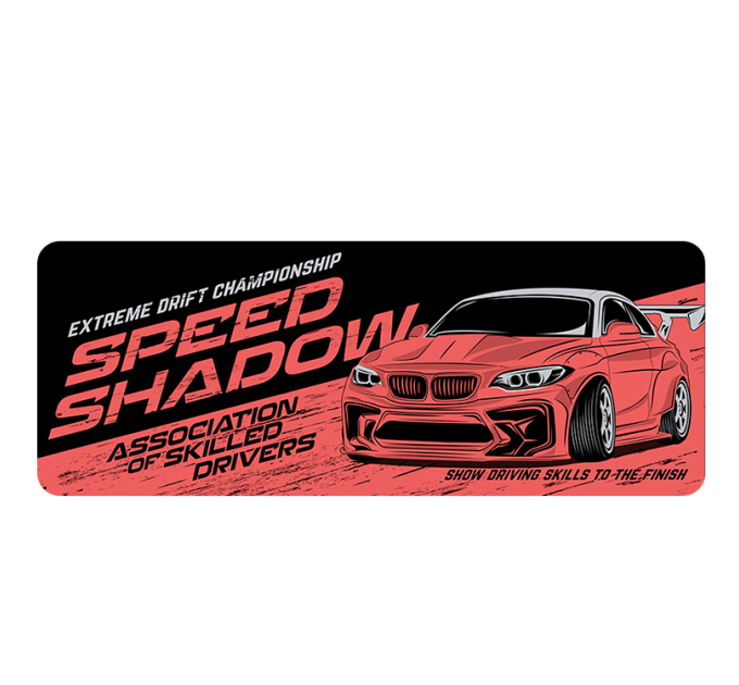 Килимок 300*700 тканинний Speed ​​shadow з боковою прошивкою, товщина 2 мм, колір Dark red, Пакет