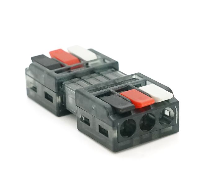 Клема роз'ємна з натискними затискачами 3-провідна LT-3-3, 3-pin, 250V, 32A, 0.5-2.5mm2, 19*42*11mm, сіра