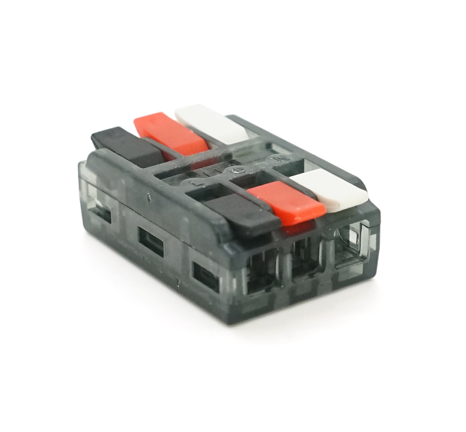 Клема з натискними затискачами 3-провідна LT-3, 3-pin, 250V, 32A, 0.5-2.5mm2, 19*30*11mm, сіра