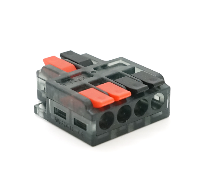 Клема з натискними затискачами 4на2-провідна LT-42, 1 / 2-pin, 250V, 32A, 0.2-4mm2, 14,5 / 25*30*11mm, сіра
