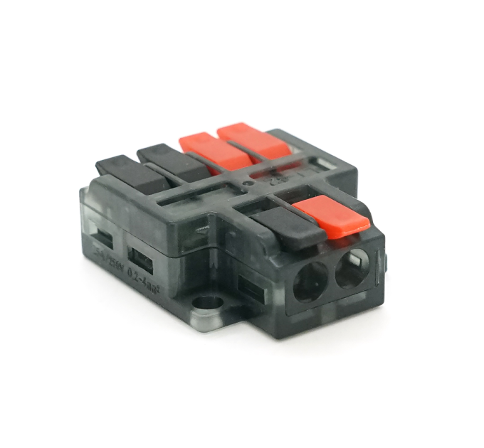 Клема з натискними затискачами 4на2-провідна LT-42, 1 / 2-pin, 250V, 32A, 0.2-4mm2, 14,5 / 25*30*11mm, сіра
