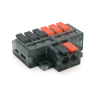 Клема з натискними затискачами 6на2-провідна LT-62, 1 / 3-pin, 250V, 32A, 0.2-4mm2, 14,5 / 36*30*11mm, сіра