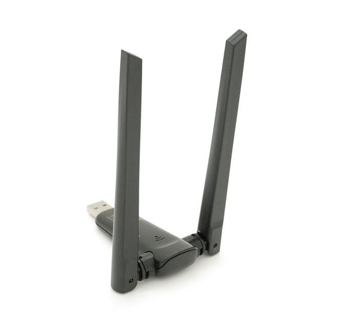 Бездротовий мережний адаптер Wi-Fi-USB Merlion LV-UAC21, RTL8811CU, з 2-ма антенами 10см, 802.11 a / b / g / n, 600MB, 2.4 GHz, Blister Q50