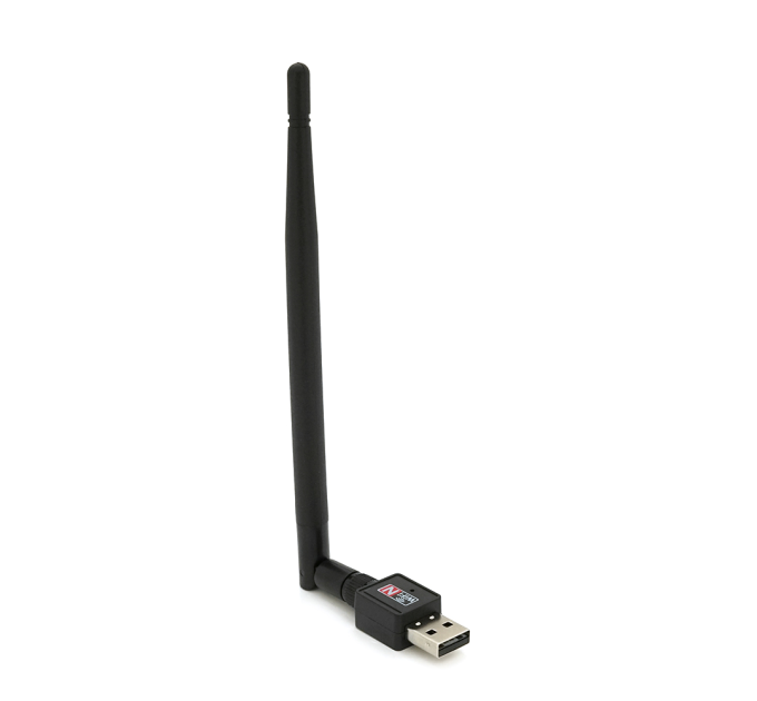 Бездротовий мережний адаптер з антеною 5DBI Wi-Fi-USB Merlion LV-UW02-5DB,7601,802.11bgn, 150MB, 2.4 GHz, WIN7 / XP / Vista / 2K / MAC / LINUX, Blister Q200