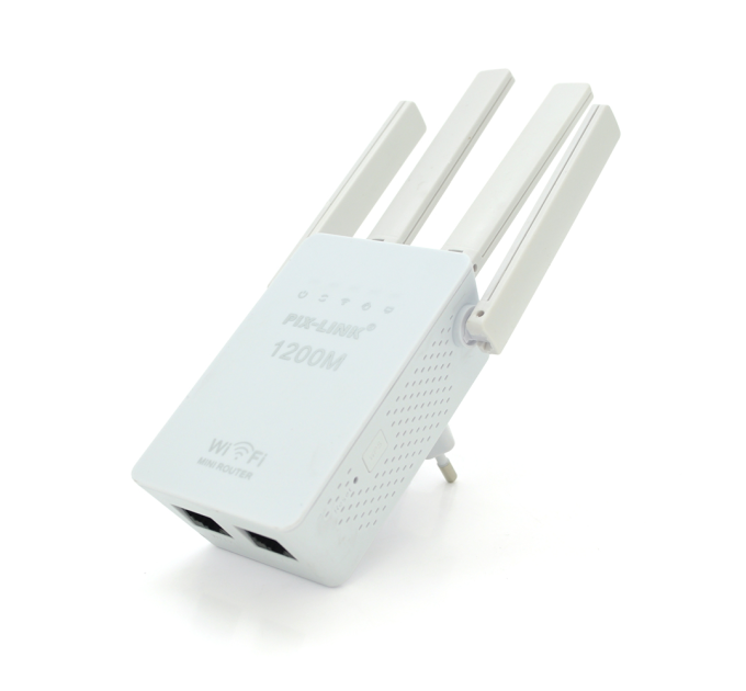 Підсилювач WiFi сигналу з 4-ма антенами LV-WR02EQ, живлення 220V, 300Mbps, IEEE 802.11b / g / n, 2.4-2.4835GHz, BOX