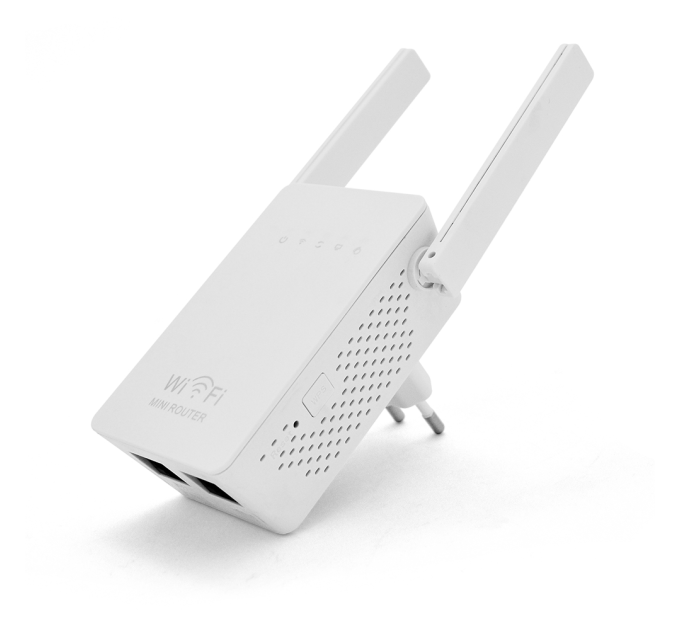Підсилювач WiFi сигналу з 2-ма вбудованими антенами LV-WR02ES, живлення 220V, 300Mbps, IEEE 802.11b / g / n, 2.4-2.4835GHz, BOX