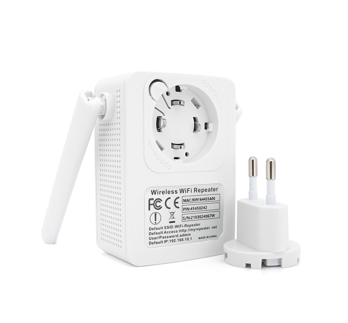 Підсилювач WiFi сигналу з 2-ма вбудованими антенами LV-WR13, живлення 220V, 300Mbps, IEEE 802.11b / g / n, 2.4-2.4835GHz, BOX