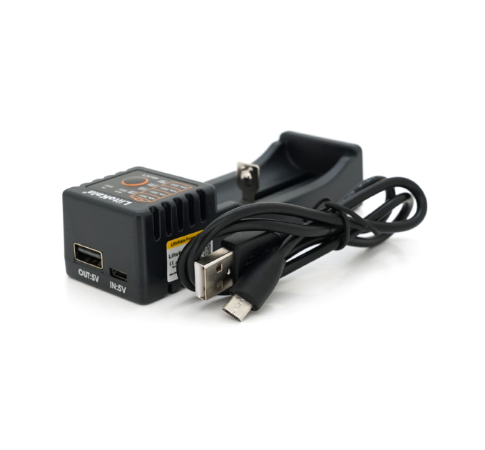 ЗУ універсальне Liitokala Lii-100, 1 канал, LED дисплей, USB, підтримує Li-ion, Ni-MH та Ni-Cd AA (R6), ААA (R03), AAAA, С (R14)