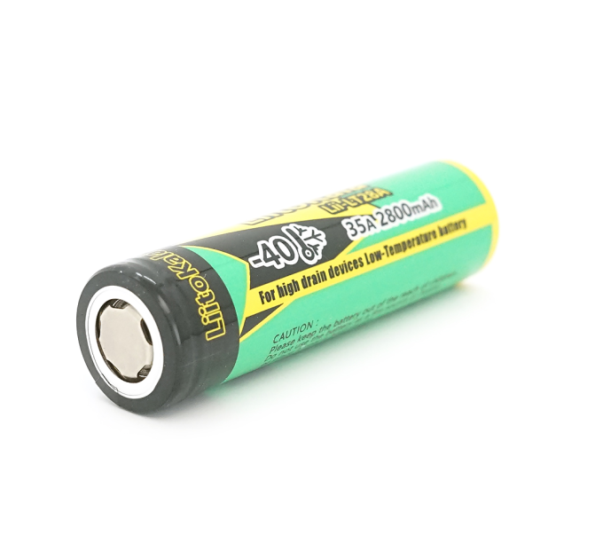 Акумулятор 18650 Li-Ion LiitoKala LT28A, 2800mAh , 35A, 3.7V (2.5-4.2V), 18.3*65.05mm, LowTemp-40-60℃, Black / Green
