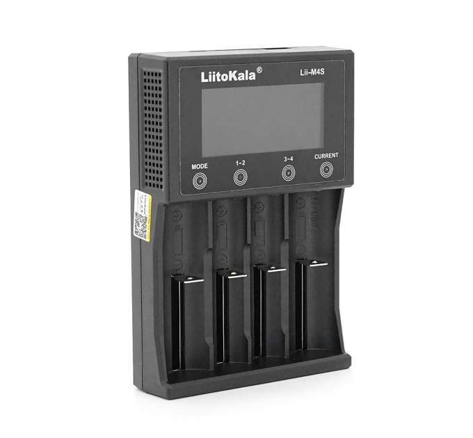 ЗП універсальний Liitokala Lii-M4S, 4 канала, 5V / Type-C, LED display, підтримуєLi-ion, 3.7V / 1.2V AA / AAA 18650 / 26650 / 16340 / 14500 / 10440 / 18500
