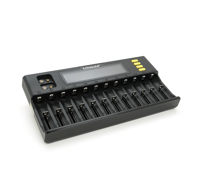ЗУ універсальне Liitokala Lii-S12, 12+2 каналів, Ni-Mh / Li-ion / LiFePo4 / крона, 220V / 12V, LED+LCD, Box