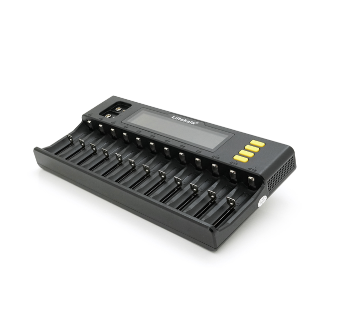 ЗУ універсальне Liitokala Lii-S12, 12+2 каналів, Ni-Mh / Li-ion / LiFePo4 / крона, 220V / 12V, LED+LCD, Box