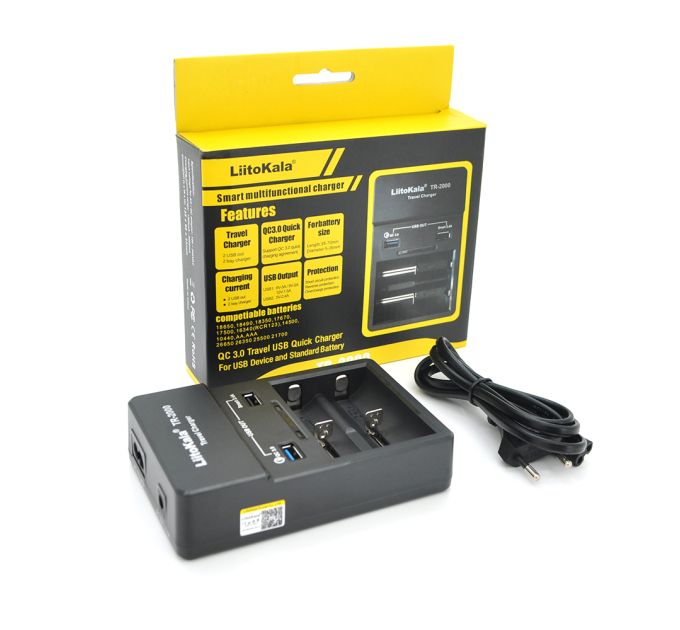 ЗУ універсальне Liitokala Lii TR-2000 + USB1-QC 3.0, USB2-5V 2.4A